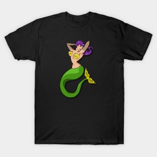 Purple-haired mermaid with tattoos T-Shirt